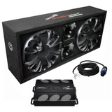 Audiopipe AP-CHU-10A Dual 10 Inch Amplified Midrange Enclosure Combo Package New