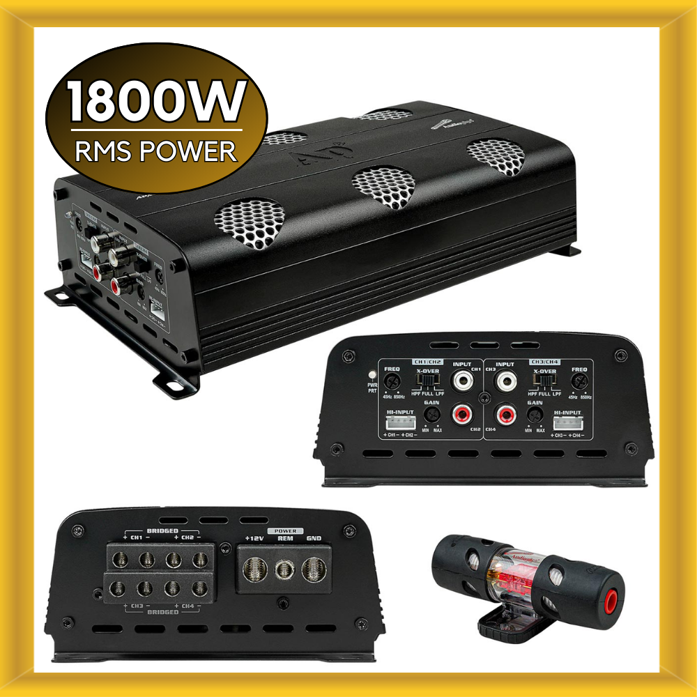 Audiopipe APMOX450.4 4 Channel Compact Car Amplifier 1800 Watts 2 OHM