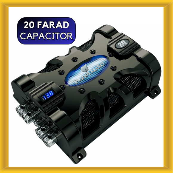 Planet Audio PC20F 20 Farad Capacitor with Voltage Display Blue Illumination