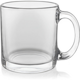 Libbey Robusta Glass Coffee Minimalist Clear Mugs 13 Ounce Capacity (Set of 4)