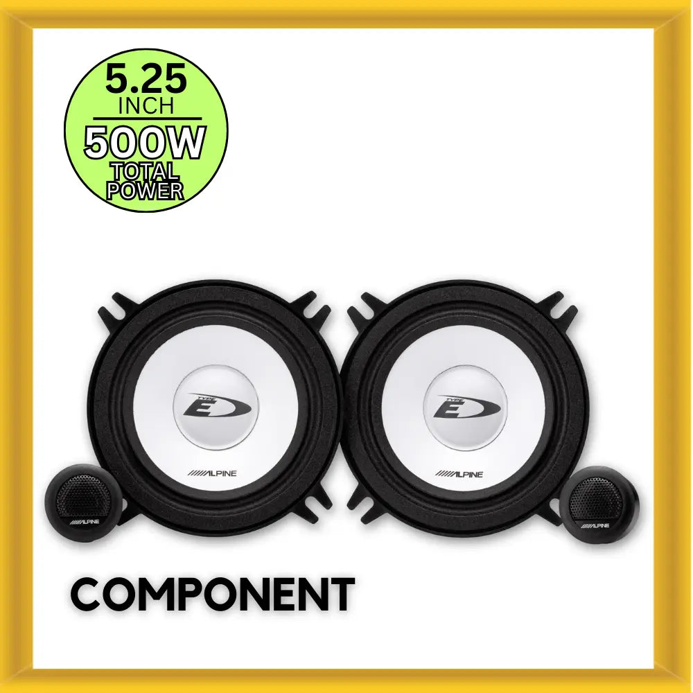 Alpine SXE-1350S 5.25 Inch Car Component 2-Way Speaker 500 Watt Total ...