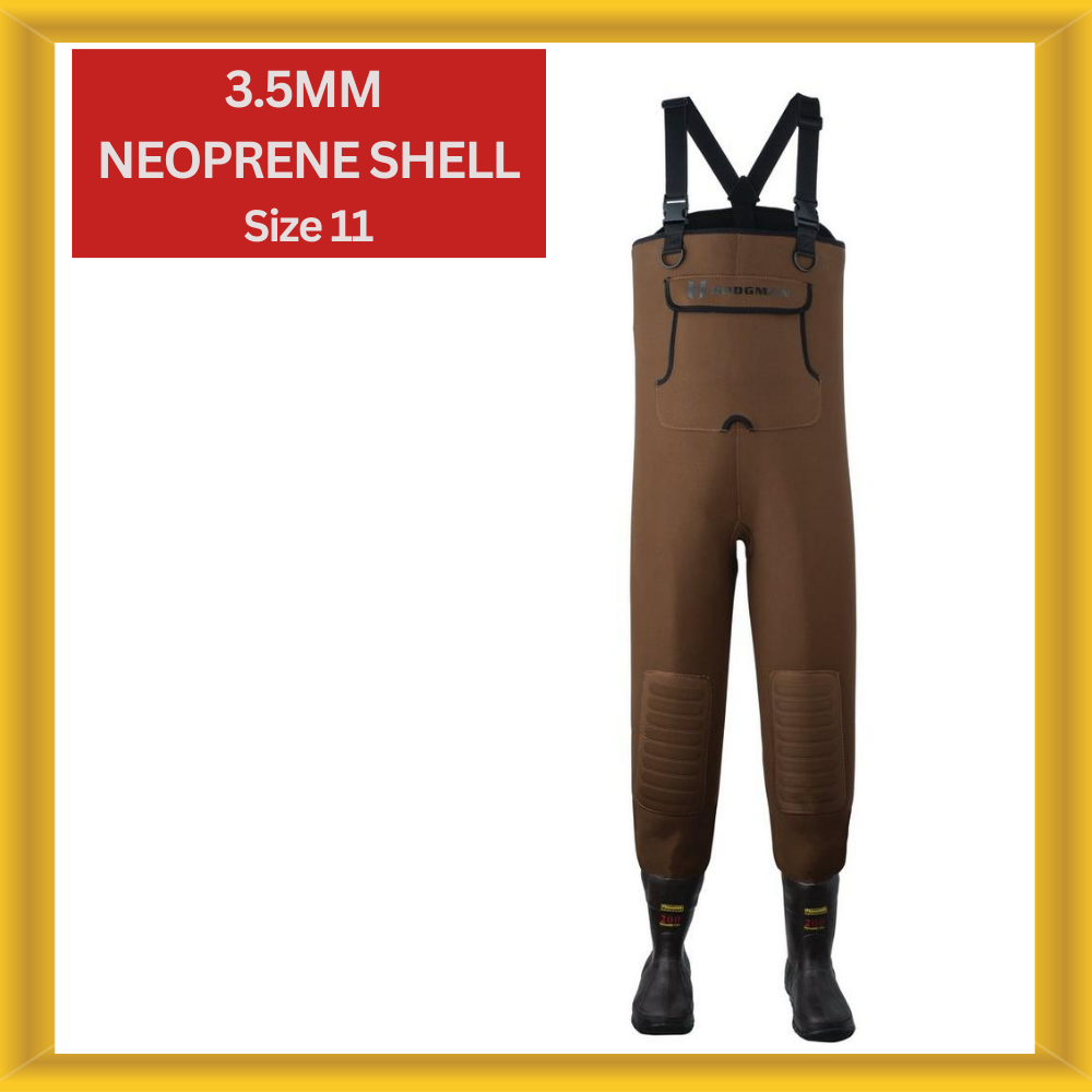 Hodgman Caster Neoprene Cleated Bootfoot Chest Waders 11; Brown