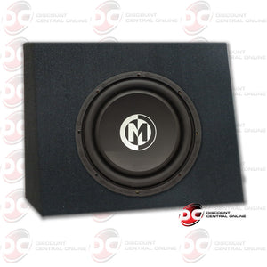 MEMPHIS 15-SA10D4 10" 250/500 WATT DUAL COIL CAR AUDIO SUBWOOFER AND ANGLED SUBWOOFER HOUSING BOX FOR 10" SUBWOOFER