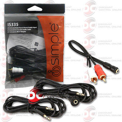 JACK AUX ISIMPLE IS335 DASH MOUNT INPUT ADAPTER RCA 3.5mm 1/8 AUXILIARY