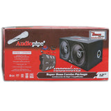 Audiopipe APSB-1299PP Dual 12" Car Subwoofer Enclosure w/ Amplifier Package