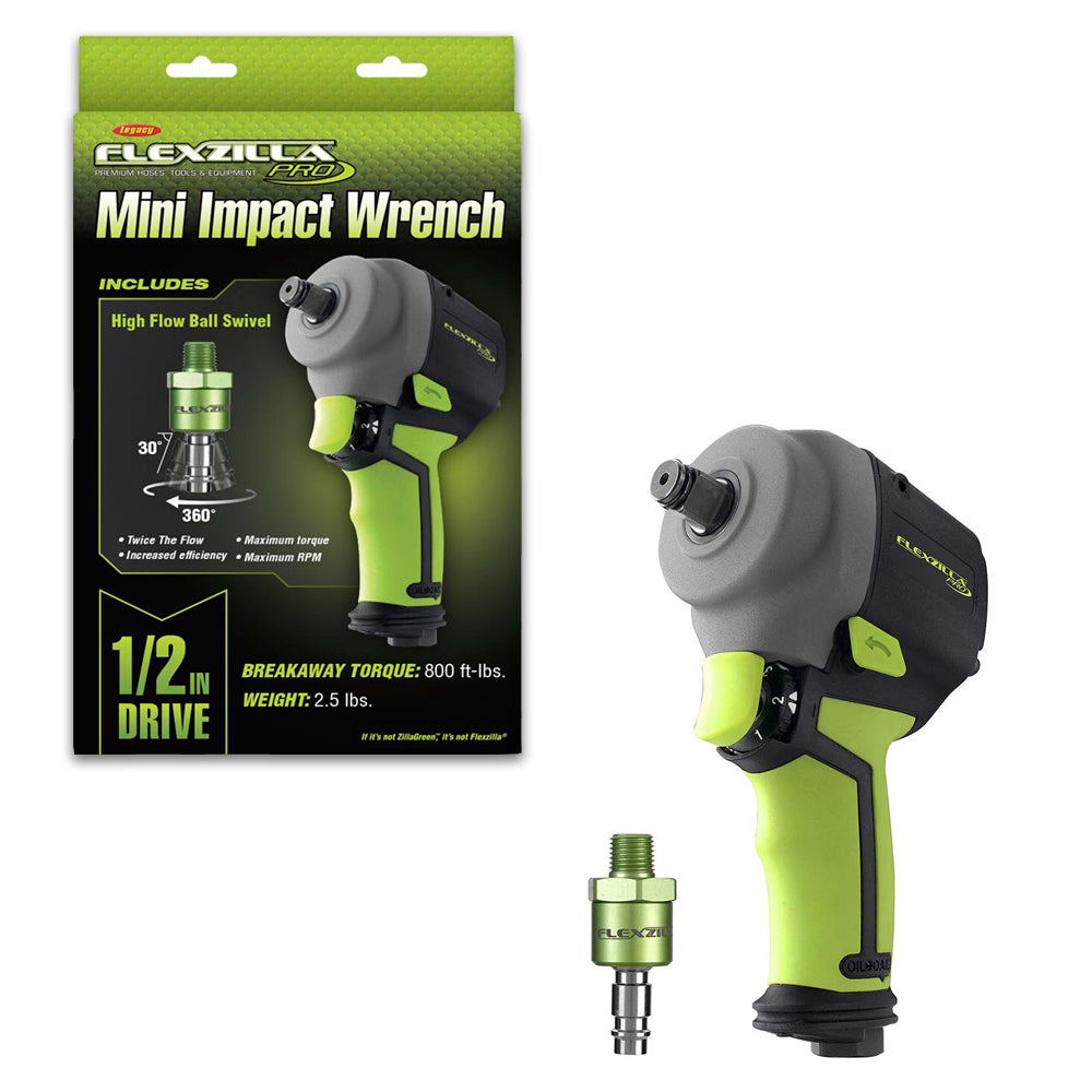 Flexzilla Pro Mini Impact Wrench Kit 1/2″ Drive w/ High Flow Ball