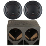 2 x Audiopipe TXX-BDC4-12 Dual 4 Ohm 12" Subwoofer w/ QPower QBOMB Dual 12" Triangle Ported Box