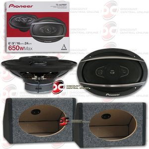 PIONEER TS-A6980F 6" x 9" 4-WAY CAR COAXIAL SPEAKERS + TWO ANGLED SPEAKER BOXES