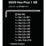 Wera Metric Hex-Plus Chrome Plated Long Arm High Quality L-Key 9-Piece Set (NEW)