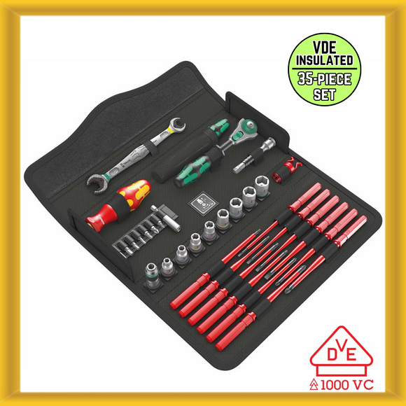 Wera VDE INSULATED Kraftform Kompakt W 2 Metric Maintenance 35-Piece Set (NEW)