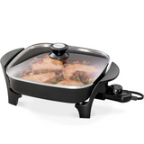 Presto 06626 11 Inch 1000 Watts Non-Stick Electric Skillet w/ Glass Lid in Black