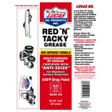 Lucas Oil 10005 Red "N" Tacky Grease 14-ounce 540°F Drop Point Pack of 10 New