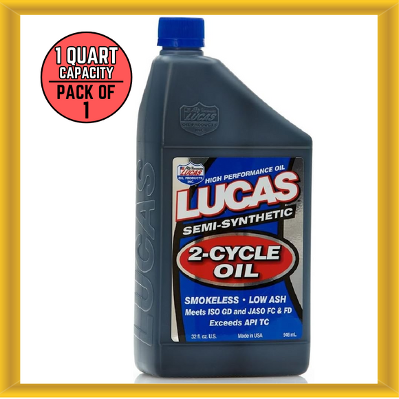 Lucas Oil 10110 32 Ounce Semi-Synthetic 2-Cycle Oil Smokeless Low Ash