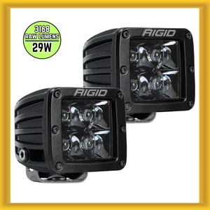 Rigid Industries 3" x 3" D-Series Midnight Optic Surface Mount Spot Light (PAIR)