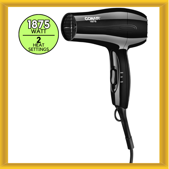Conair 303XN 1875 Watts Mid-Size Corded Electric Unscented Hair Dryer in Black