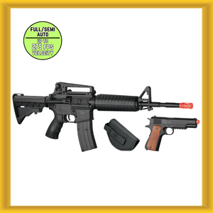 Game Face Defender Strike Airsoft Full/Semi-Auto Rifle and 1911 Pistol Kit (NEW)