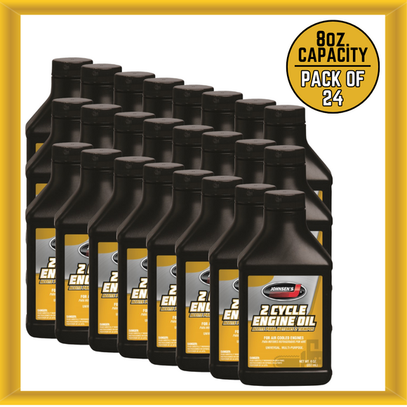 Johnsen's 5593 8oz Capacity 2 Cycle Engine Oil for Air Cooled Engines Pack of 24