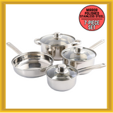 Gibson 68166.07 Home Landon 7 Piece Stainless Steel Cookware Set with Lid