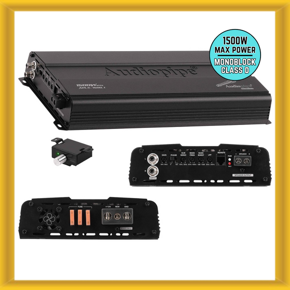 Audiopipe APLX-1500.1 1500W Max Power Class D Mini Monoblock Car Amplifier (NEW)