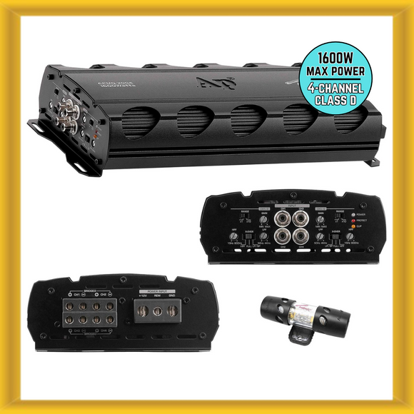 Audiopipe APMQ-2004 1600W Max Power 4-channel Class D Mini Car Amplifier (NEW)