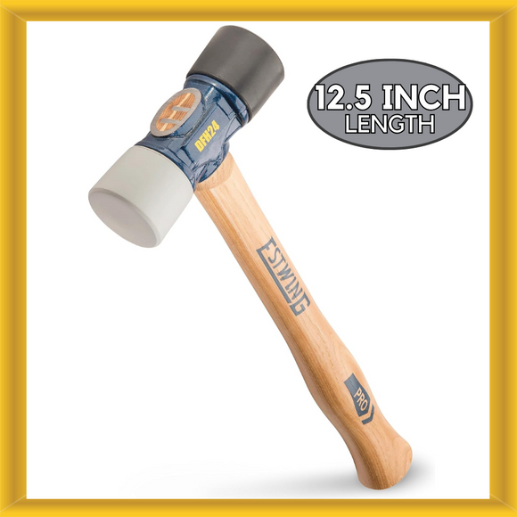 Estwing DFH-24 24 oz. 14 Inch Rubber Mallet Hammer Hickory Handle Black and Gray