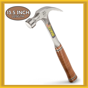 Estwing E20C 20 oz. Curved Claw Hammer with Smooth Face and Leather Grip