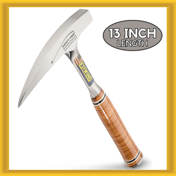 ESTWING Rock Pick 22 oz Geology Hammer with Pointed Tip and Genuine Leather Grip
