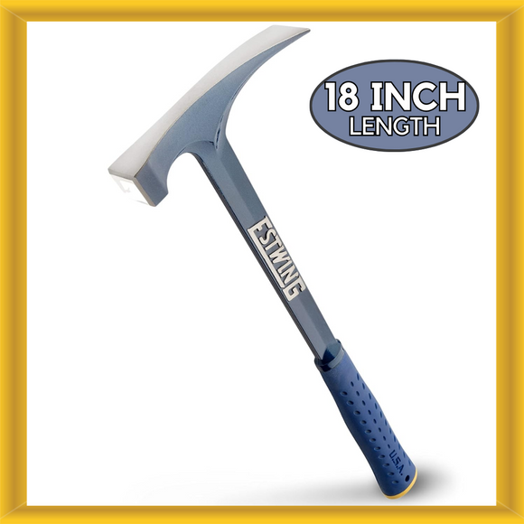 Estwing 22 oz. 18 Inch Smooth Face Bricklayer Hammer Blue Shock Reduction Grip