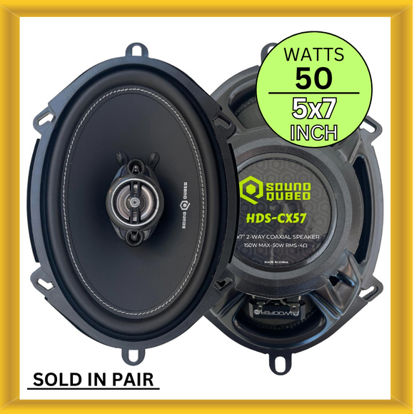 Soundqubed HDS-CX57 5×7 Inch 2-way Car Speakers 50W RMS 150W Max Power 4 OHM New