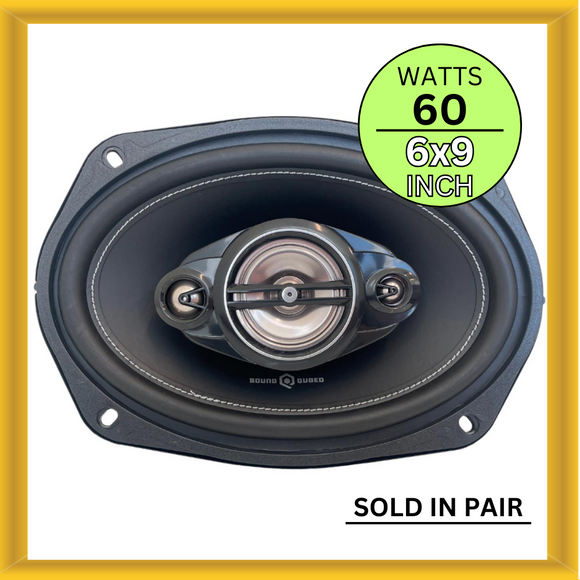 Soundqubed HDS-CX69 6×9 Inch 3-way Car Speakers 60W RMS 180W Max Power 4 OHM New