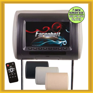Farenheit HRD-71CC 7" Universal DVD Headrest Monitor w/ USB and Aux Input (NEW)