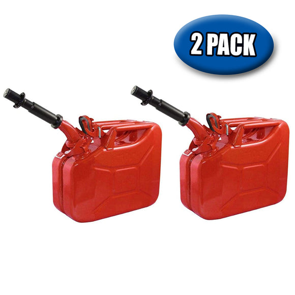 WAVIAN RED 10 LITER ORIGINAL NATO JERRY STEEL GAS CAN - 2 PACK