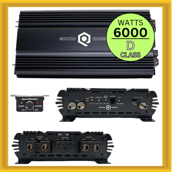 SoundQubed Q1-6000 Class D Monoblock Car Amplifier 6000 Watts Power 1 OHM Stable