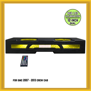 QPower QLUXE Dual 12-inch Vented w/ RGB LED Illumination for GMC 07-13 Crew Cab