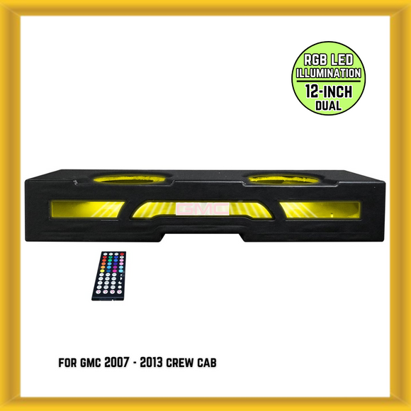 QPower QLUXE Dual 12-inch Vented w/ RGB LED Illumination for GMC 07-13 Crew Cab