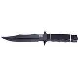 SOG Tech Bowie 6.4" Fixed Black Plain Blade Kraton Handle with Kydex Sheath NEW
