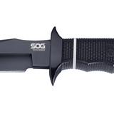 SOG Tech Bowie 6.4" Fixed Black Plain Blade Kraton Handle with Kydex Sheath NEW