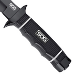 SOG Tech Bowie 6.4" Fixed Black Plain Blade Kraton Handle with Kydex Sheath NEW