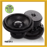 x2 Sundown Audio SA-12 Classic D4 12" 750W RMS Power DVC 4 Ohms Car Subwoofers