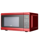 Willz Countertop Small Microwave Oven 6 Preset Cooking Programs 0.7 cu. ft Red