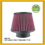 Injen Technology X-1015-BR 8-Layer Oiled Cotton Gauze Air Filter (Black/Red) New