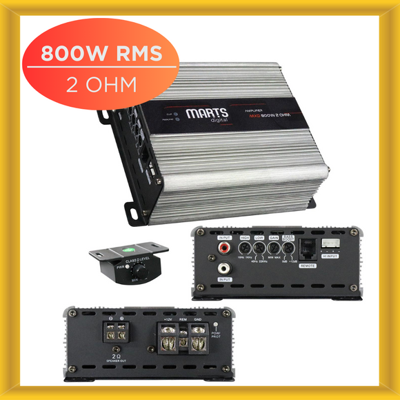 Marts MXD8002OHM Full Range Monoblock Amplifier 800W RMS Power 2 OHM Class D