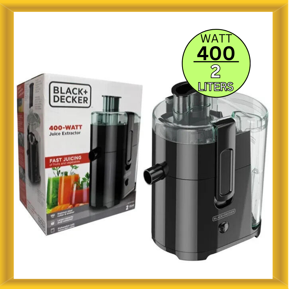 BLACK+DECKER JE2400BD Fruit and Vegetable Juice Extractor 400 Watts Bl