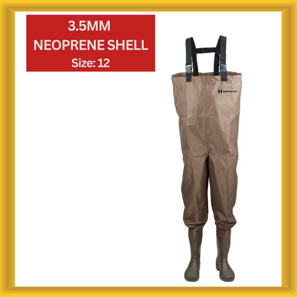 Hodgman Mackenzie Cleated Bootfoot Chest Waders Fishing Gear Size 12 Brown
