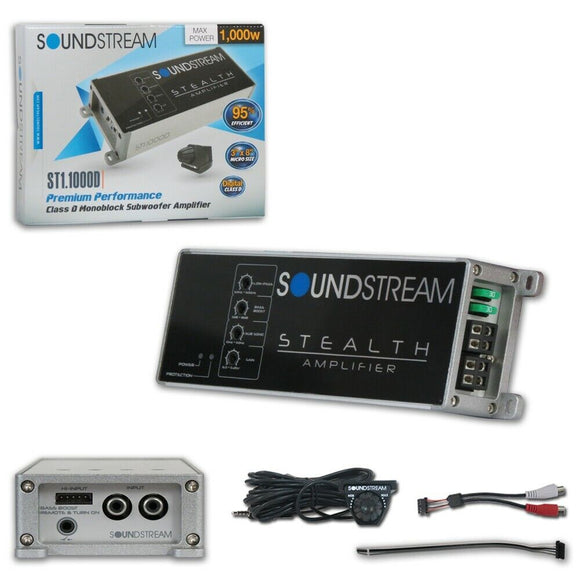 Soundstream ST1.1000D Mono Monoblock Car Motorcycle Amp Amplifier 500w RMS
