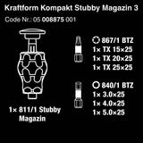 Wera Kraftform Kompakt Stubby Magazine 3 Bitholding Screwdriver - 6 Pc. Set