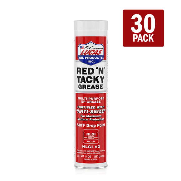 Lucas Oil 10005-30 Multi Purpose Red N Tacky Grease (14 oz Cartridge) - 30 PACK