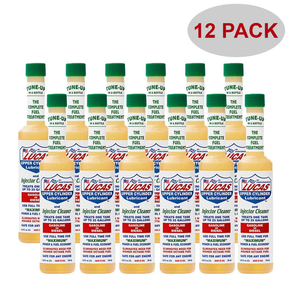 Lucas Oil 10020 Upper Cylinder Lubricant & Fuel Injector Cleaner 5.25 oz - 12 PACK