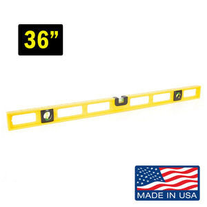 Mayes 10100 36" Polystyrene Level w/ Top View & 3 High Visibility Vials