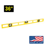 Mayes 10100 36" Polystyrene Level w/ Top View & 3 High Visibility Vials